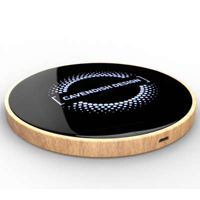 Promotional Qi Wireless Charger 10W Fast Charging Pad with Customized Light up  LOGO